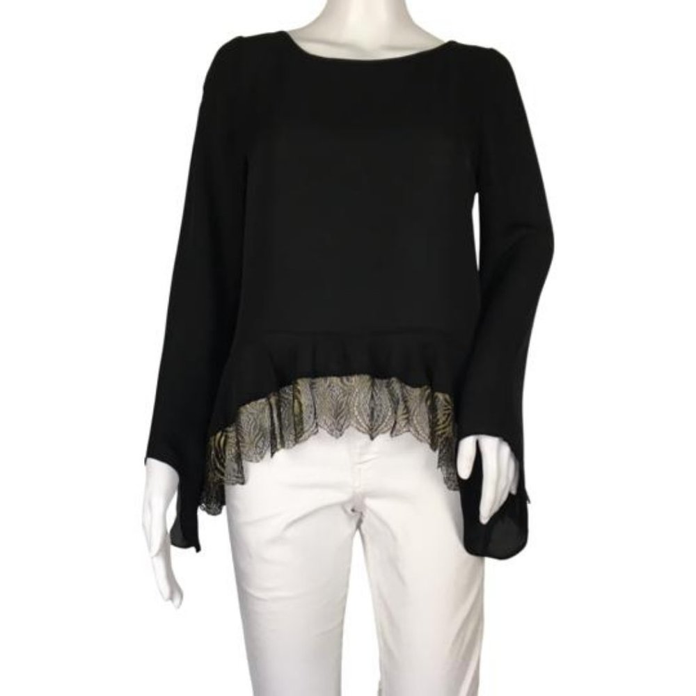 NWT Ramy Brook Women's Lace Detail Blouse Top Size M